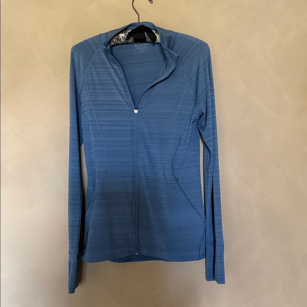 Athleta Blue Zip Up Long Sleeve Jacket size S